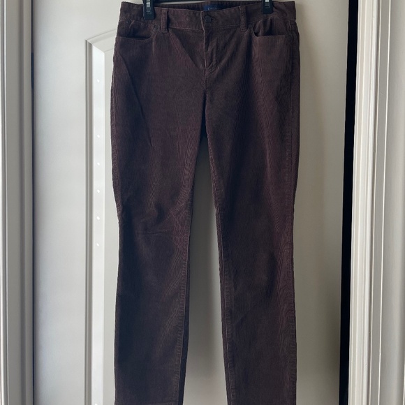 Talbot's Brown Corduroy Straight Leg Signature Petite Trousers - Picture 1 of 4